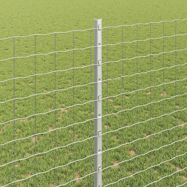 vidaXL Gjerdep&aring;le 5 pcs s&oslash;lv 140 cm St&aring;l