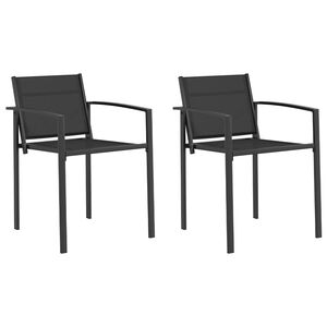 vidaXL Hagestoler 2 stk. Svart og Anthracite Textilene stoff