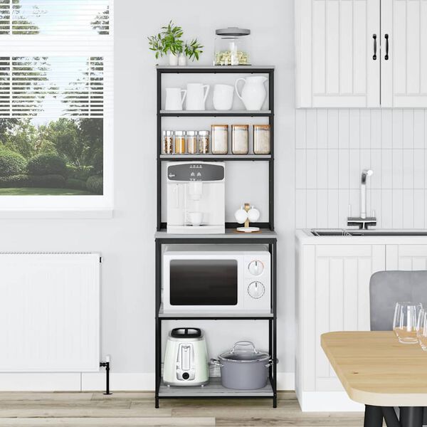 vidaXL Kjøkkenskap Grå Sonoma 60 x 40 x 168 cm Konstruert tre