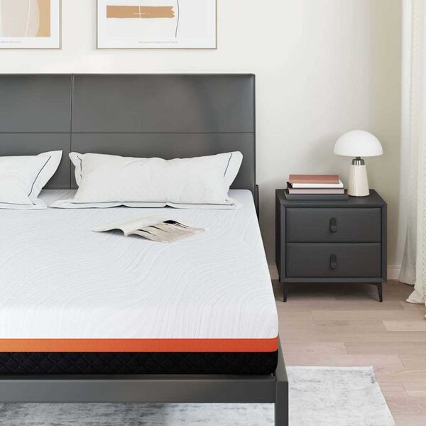 vidaXL Madrass Hvit og svart 180 x 200 cm Gel-infusert Skum