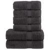 vidaXL Premium h&aring;ndklesett 6 deler SOLUND antrasitt 600 g/m2