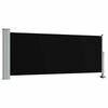 vidaXL Uttrekkbar sidemarkise 100x300 cm svart