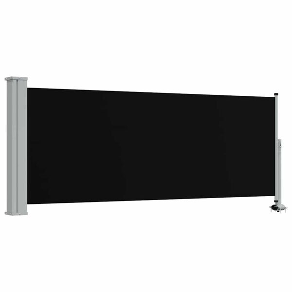 vidaXL Uttrekkbar sidemarkise 100x300 cm svart