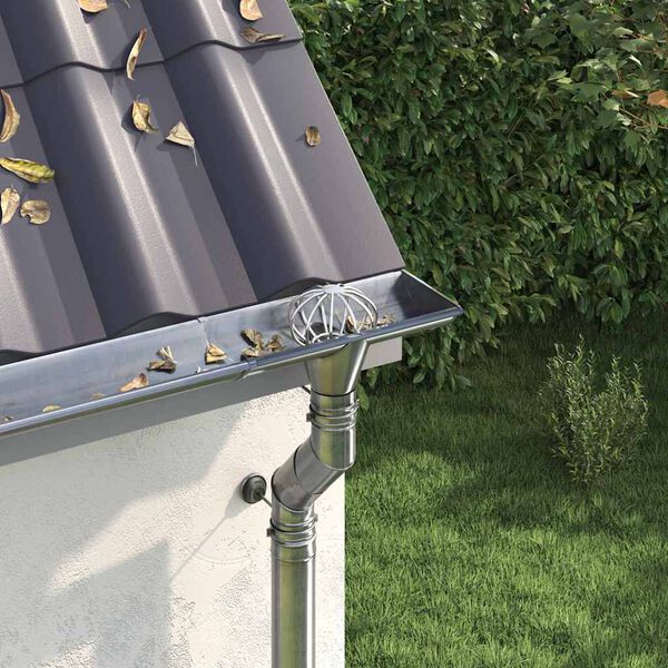 vidaXL Bladbeskyttelse til takrenner 2 pcs s&oslash;lv 50 mm Rustfritt St&aring;l