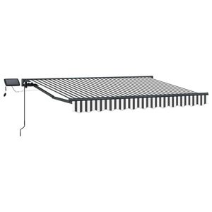 vidaXL Manuell markiseramme med LEDs Antrasitt og Hvit 2,5 x 2 m