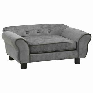 vidaXL Hundesofa m&oslash;rkegr&aring; 72x45x30 cm plysj