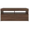 vidaXL TV-benk med LED-lys brun eik 90x35x40 cm