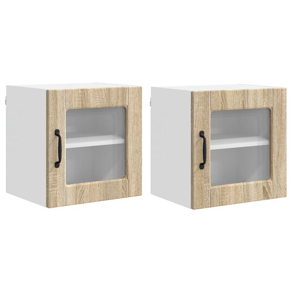 vidaXL Kj&oslash;kkenskap 2 pcs Sonoma eik 40 x 31 x 40 cm Konstruert tre