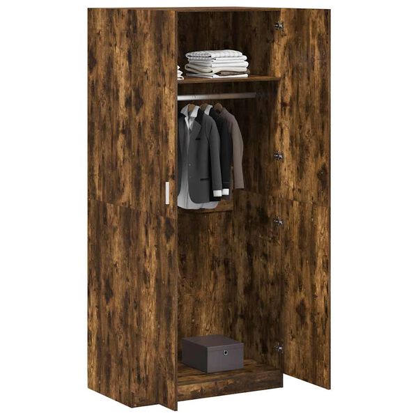 vidaXL Garderobe r&oslash;kt eik 90x52x200 cm konstruert tre