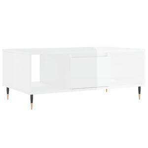 vidaXL Salongbord h&oslash;yglans hvit 90x50x36,5 cm konstruert tre
