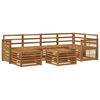 vidaXL Seksjonssofa Sett 6 pcs Naturlig Solid akasietre