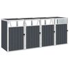 vidaXL Firedobbelt s&oslash;ppeldunkskur antrasitt 286x81x121 cm st&aring;l
