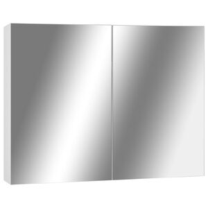 vidaXL Speilskap til baderom hvit 80x15x60 cm MDF