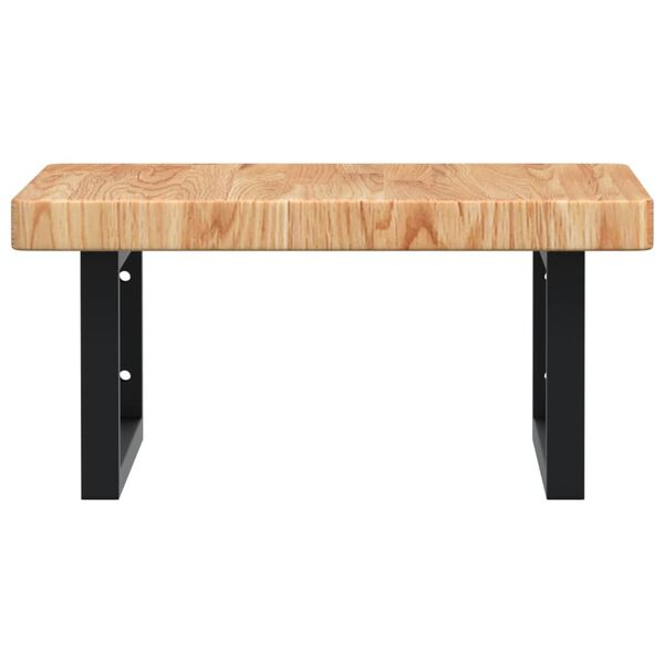 vidaXL Servanthylle veggmontert st&aring;l og heltre eik