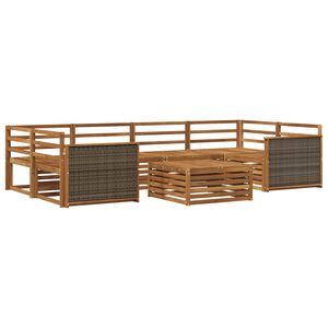 vidaXL Utend&oslash;rs sofa-sett 7 pcs Naturlig Solid akasietre