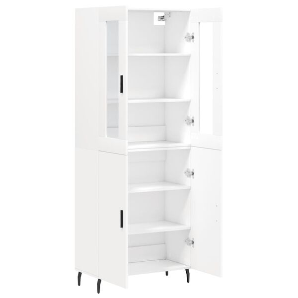 vidaXL Highboard hvit 69,5x34x180 cm konstruert tre