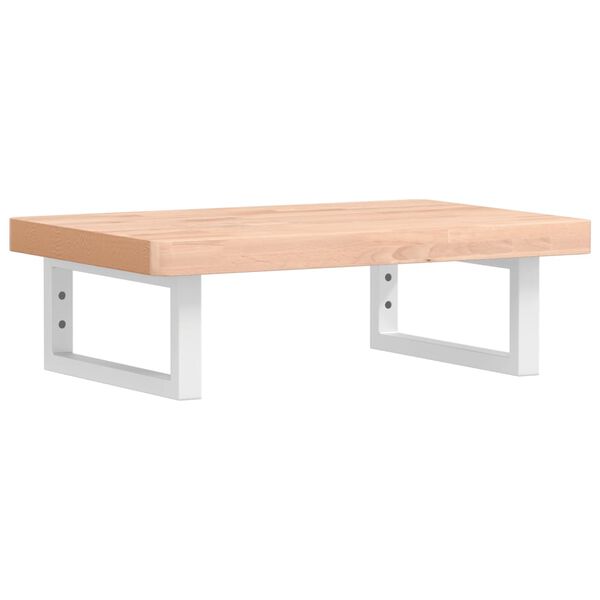 vidaXL Servanthylle veggmontert stål og heltre bøketre