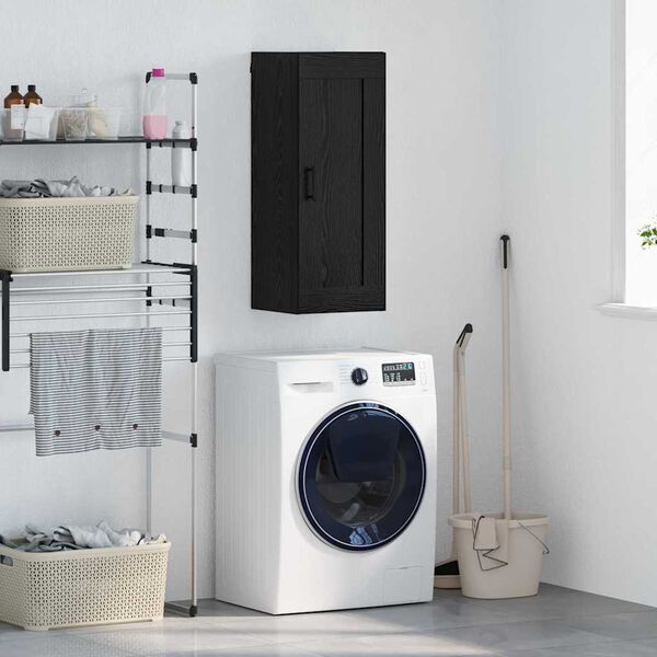 vidaXL Veggskap Svart Eik 34,5 x 34 x 90 cm Konstruert tre