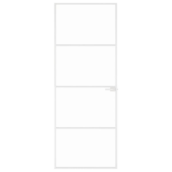 vidaXL Innerd&oslash;r hvit 76x201,5 cm herdet glass og aluminium slank