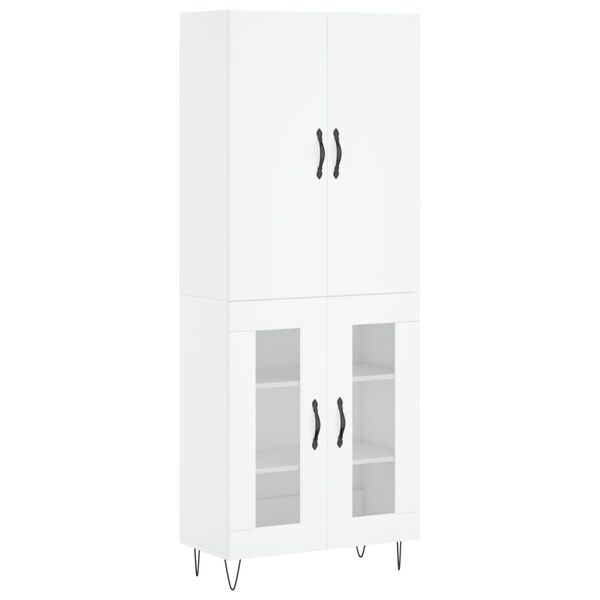 vidaXL Highboard hvit 69,5x34x180 cm konstruert tre