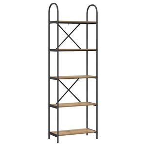 vidaXL Bokhylle 5 niv&aring;er 60 x 30 x 183 cm Konstruert tre Artisan Eik