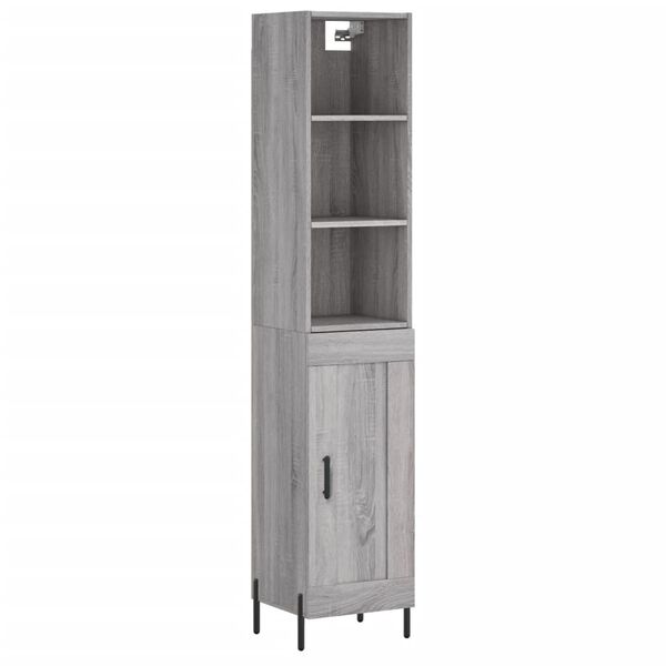 vidaXL Highboard gr&aring; sonoma 34,5x34x180 cm konstruert tre
