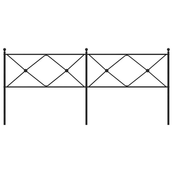 vidaXL Utskiftbar sengegavl i metall svart 200 cm
