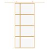 vidaXL Skyvedør gull 90x205 cm gjennomsiktig ESG glass og aluminium