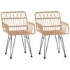 vidaXL Hagestoler med armlener 2 stk 56x64x80 cm PE rotting