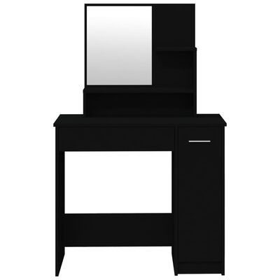 vidaXL Sminkebord med speil svart 86,5x35x136 cm