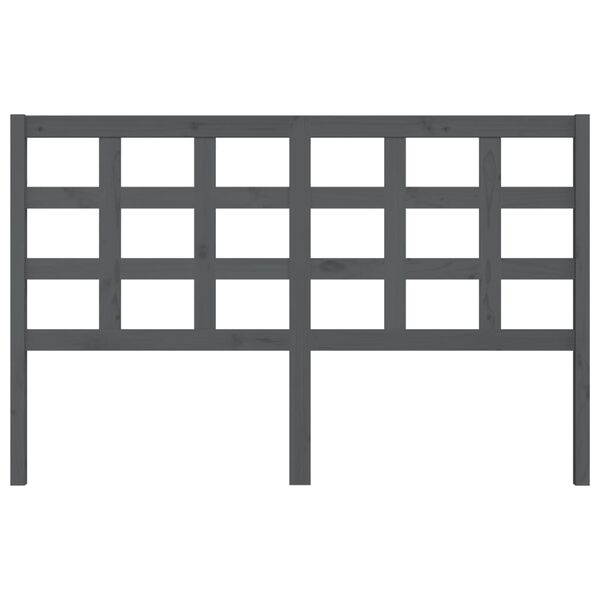 vidaXL Sengegavl gr&aring; 156x4x100 cm heltre furu