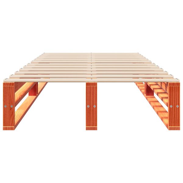 vidaXL Sengeramme uten madrass voksbrun 90x190 cm heltre furu