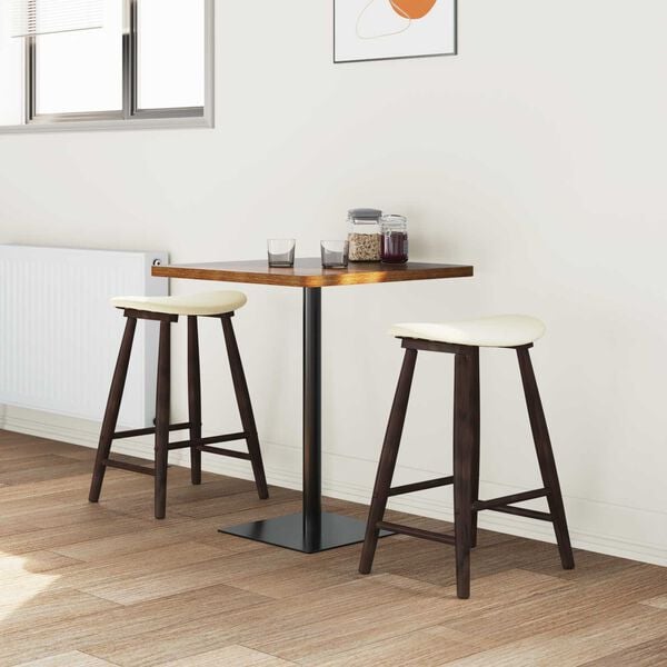 vidaXL Spisestoler 2 pcs Lys Brun 46 x 37 x 63 cm Solid Gummitre