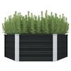 vidaXL Hevet blomsterkasse antrasitt 129x129x45 cm galvanisert st&aring;l