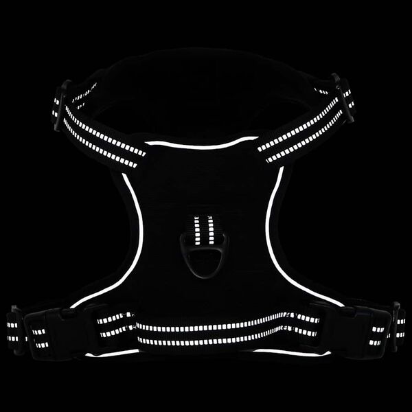 vidaXL Hundesele med reflekterende striper justerbar svart XL