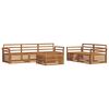 vidaXL Utend&oslash;rs sofa-sett 6 pcs Naturlig Solid akasietre