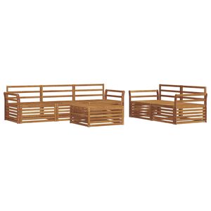 vidaXL Utend&oslash;rs sofa-sett 6 pcs Naturlig Solid akasietre