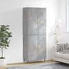 vidaXL Highboard betonggrå 69,5x34x180 cm konstruert tre