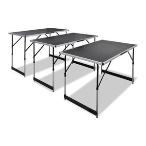 vidaXL Arbeidsbord 3 stk foldbart h&oslash;ydejusterbart
