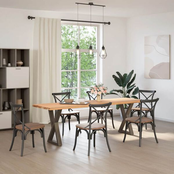 vidaXL Spisebordben 2 stk naturst&aring;l 50 x (72-73,3) cm st&aring;l