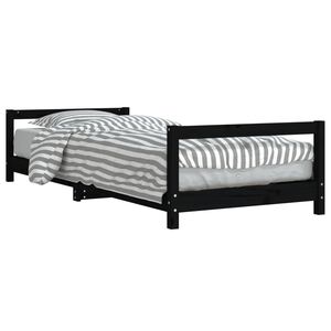 vidaXL Barnesengeramme svart 90x200 cm heltre furu