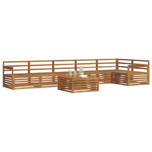 vidaXL Utend&oslash;rs sofa-sett 7 pcs Naturlig Solid akasietre