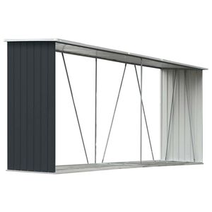 vidaXL Vedskjul galvanisert st&aring;l 330x84x152 cm antrasitt