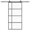 vidaXL Skyved&oslash;r med monteringssett svart 102,5x205 cm ESG-glass