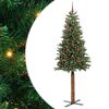 vidaXL Slim juletre gr&oslash;nn 210 cm PVC og Massivt Furu tre