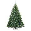 vidaXL Kunstig juletre med 300 LED med stativ gr&oslash;nn 210 cm PE og PVC