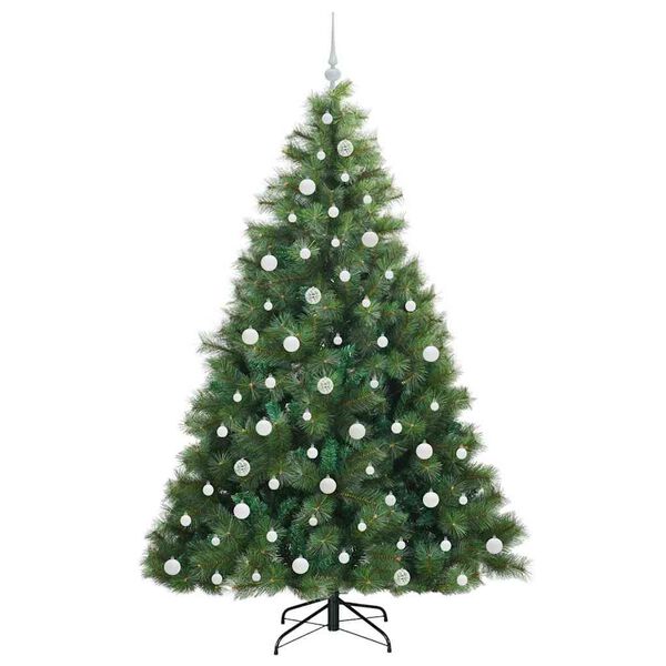 vidaXL Kunstig juletre med 300 LED med stativ gr&oslash;nn 210 cm PE og PVC