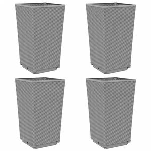 vidaXL Plantekasser 4 stk lysegr&aring; 32,5x32,5x57 cm PP