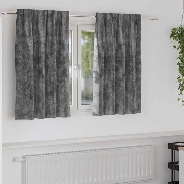 vidaXL Fløyel Gardiner med gardiner 2 pcs Grå 140 x 140 cm Fløyel