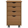 vidaXL Rullende skap MOSS HonningBrun 34 x 39 x 56 cm Massiv furu
